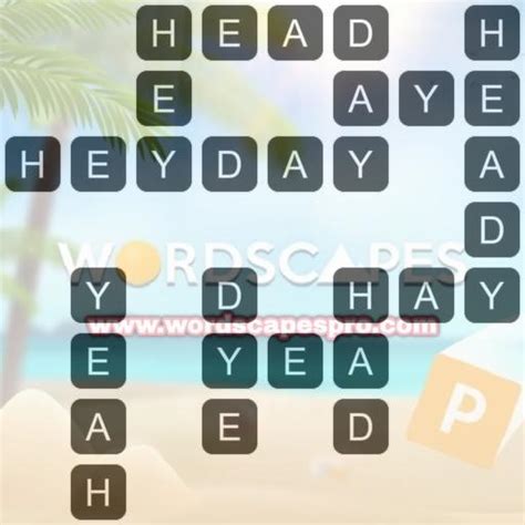 Level 231 Answers in Sun / Sky For Wordscapes : Letters: YDHEYA.